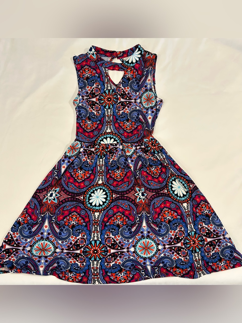 Rare Editions Multicolor Paisley Sleeveless Dress